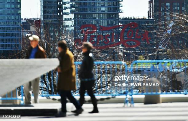 The Pepsi-Cola sign in Long Island City is seen from Midtown Manhattan, in New York on April 13, 2016. After years on the NYC Landmarks Preservation...