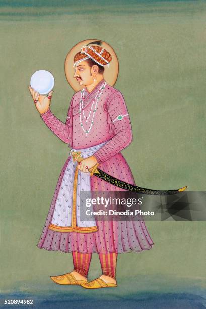 miniature painting of mughal emperor jahangir, india, asia - emperor stock pictures, royalty-free photos & images