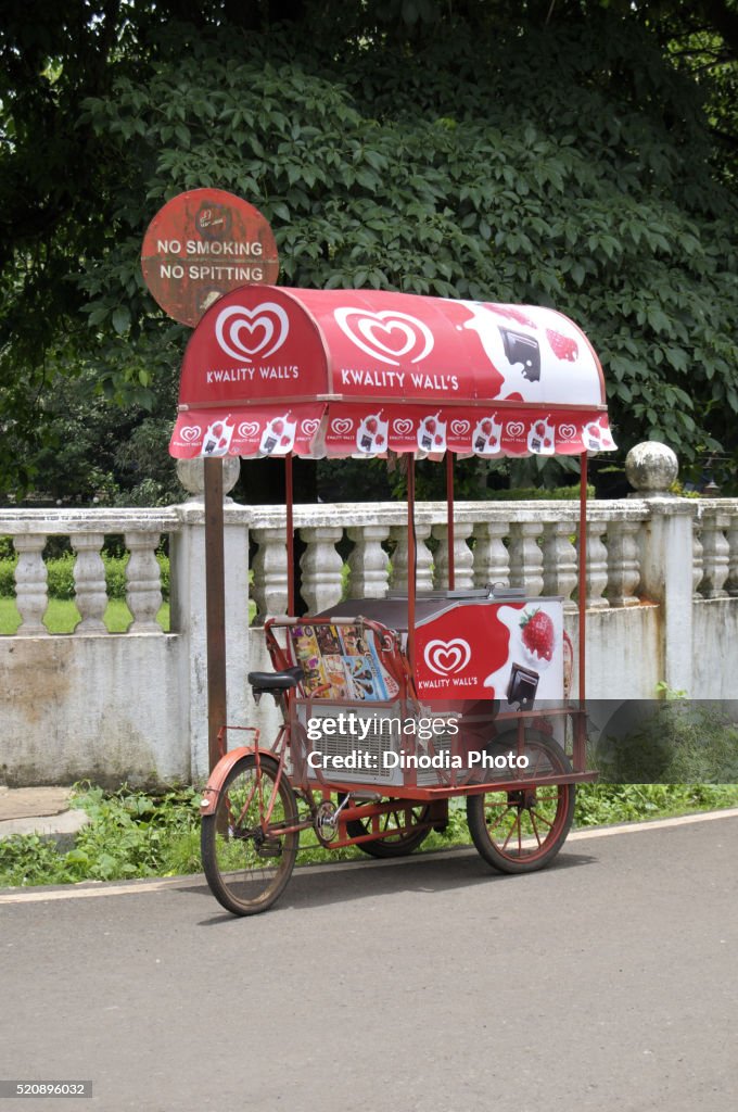 Kwality Walls Ice cream cart in Goa, India