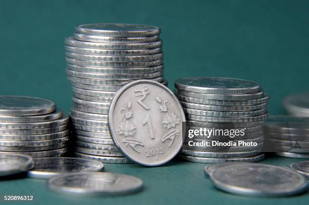 concept of indian coin one rupee, india, asia - change stock pictures, royalty-free photos & images