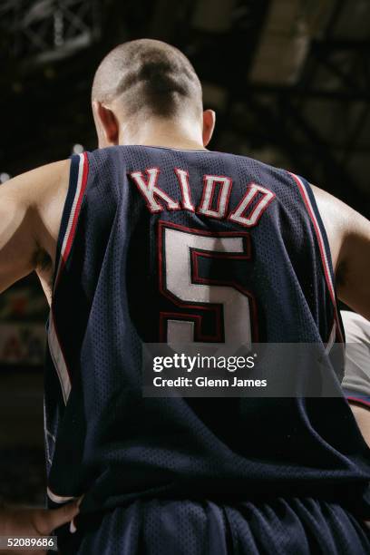 Jason Kidd of the New Jersey Nets stands on the court during the game against the Dallas Mavericks on January 15, 2005 at the American Airlines...