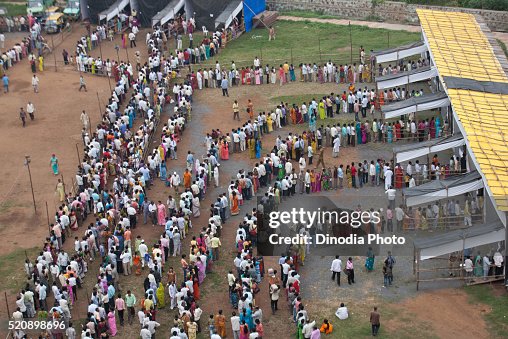 Voters in queue polling station, Mumbai, Maharashtra, India, Asia Voters in queue polling station, Mumbai, Maharashtra, India, Asia