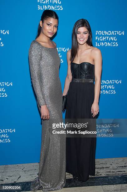 Laura James and Lauren Lane attend the 2016 Foundation Fighting Blindness World Gala at Cipriani Downtown on April 12, 2016 in New York City.