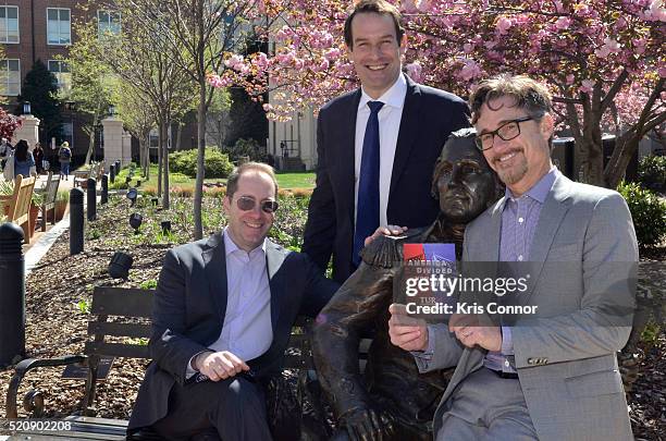 Actor Ian Kahn and executive producers Barry Josephine and Craig Silverstein pose for a photo during the "TURN: Washington Spies- DC Key Art...