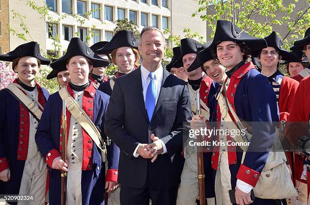 Former Governor Martin O'Malley speaks during the "TURN: Washington Spies- DC Key Art Unveiling" at Kogan Plaza on The George Washington University...