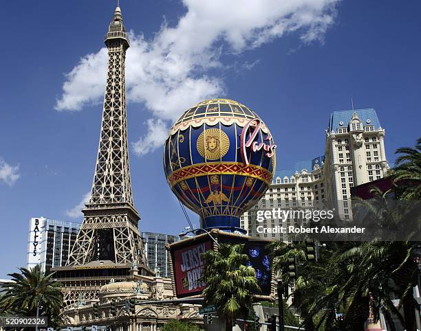 The French-themed Paris Las Vegas Hotel and Casino and its half-size Eiffel Tower are landmarks along Las Vegas Boulevard, also known as 'the Strip'...