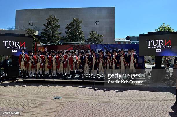 General view of the "TURN: Washington Spies- DC Key Art Unveiling" at Kogan Plaza on The George Washington University campus on April 13, 2016 in...