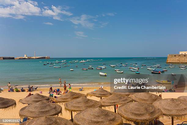 playa de la caleta, cadiz - cadiz spain stock pictures, royalty-free photos & images