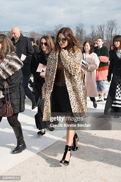 Vogue Australia senior fashion editor Christine Centenera wears Prada sunglasses on day 8 during Paris Fashion Week Autumn/Winter 2016/17 on March 8,...