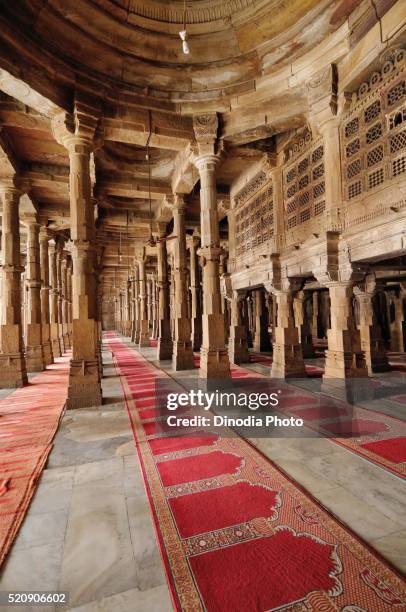 jama masjid champaner, ahmedabad, gujarat, india, asia - ahmedabad jama masjid mosque stock pictures, royalty-free photos & images