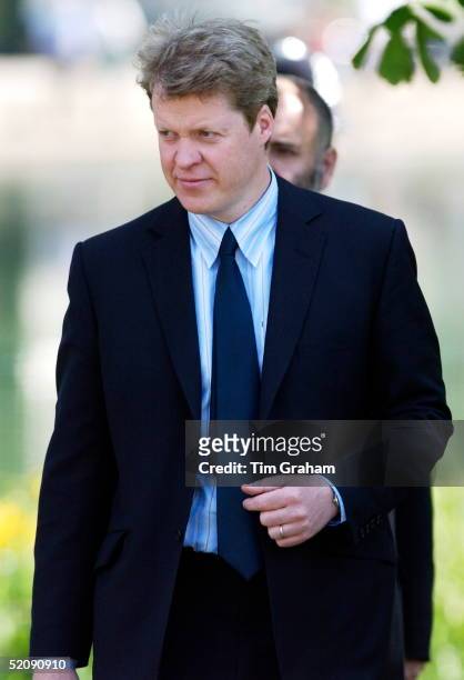 Diana's Brother Charles Earl Spencer At The Opening Of The Fountain Built In Memory Of Diana, Princess Of Wales In London's Hyde Park.