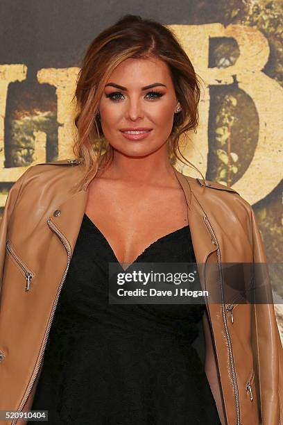 Jessica Wright arrives for the European premiere of "The Jungle Book" at BFI IMAX on April 13, 2016 in London, England.