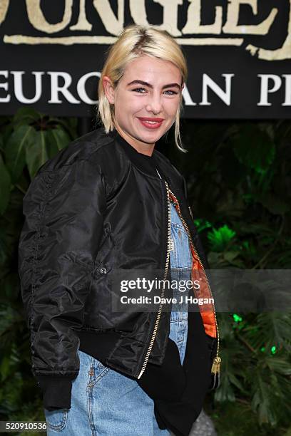 Jess Woodley arrives for the European premiere of "The Jungle Book" at BFI IMAX on April 13, 2016 in London, England.