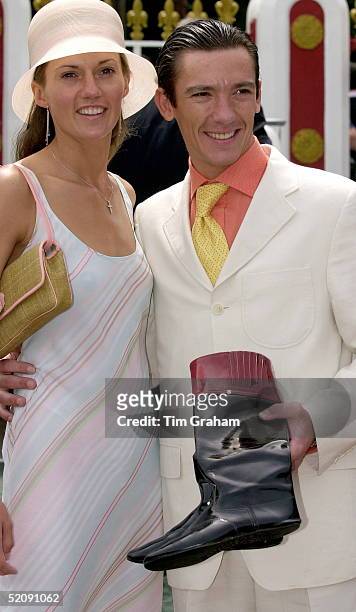 Frankie Dettori [ Lanfranco Dettori ] The Jockey With His Wife Katherine And His Lucky Boots On The First Day Of Ascot Races.