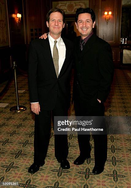 Actors Martin Moran and Evan Papas attend the Drama League's salute to Betty Comden and Adolph Green at the Pierre Hotel on January 31, 2005 in New...