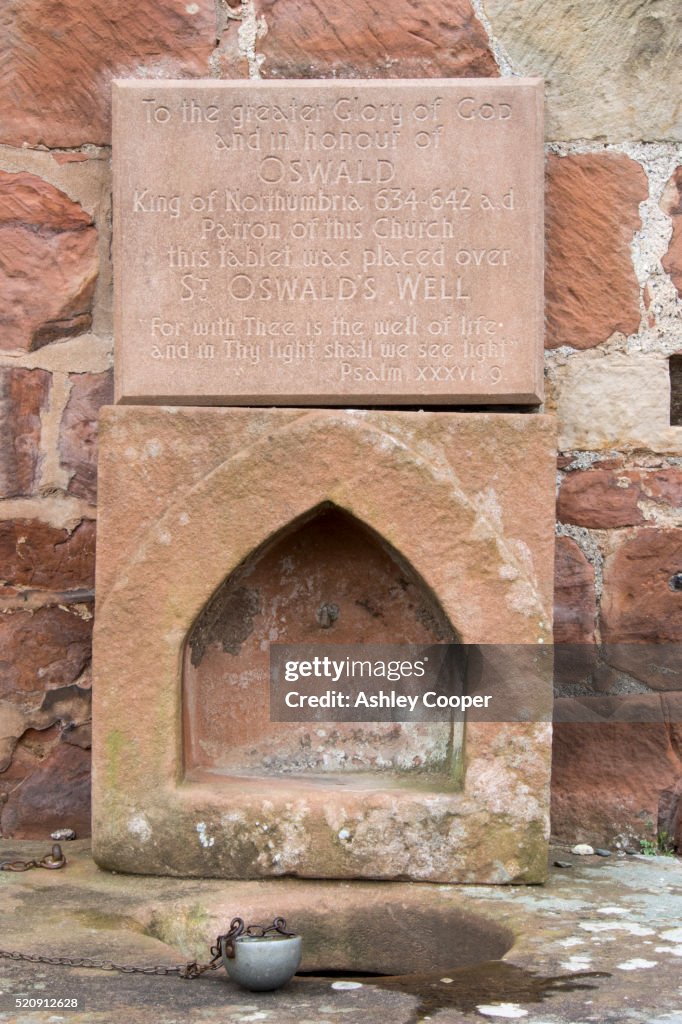 St Oswold's well, at Kirkoswold church in the Eden Valley, Cumbria,
