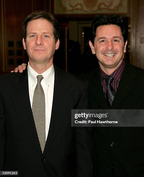 Actors Martin Moran and Evan Papas attend the Drama League's salute to Betty Comden and Adolph Green at the Pierre Hotel on January 31, 2005 in New...