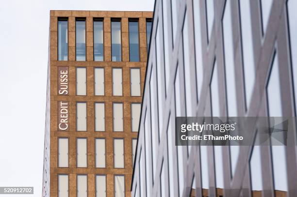 credit suisse tower in zurich oerlikon - credit suisse stock pictures, royalty-free photos & images