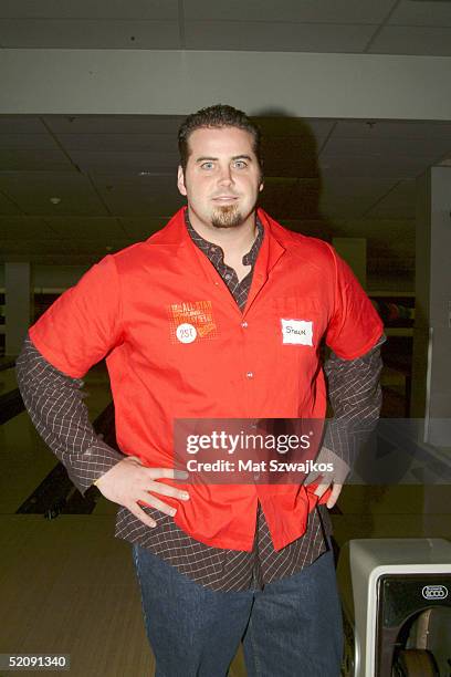 American football player Shaun O'Hara of the New York Giants attends the 18th Annual Second Stage All-Star Bowling Classic at Leisure Time Bowling...