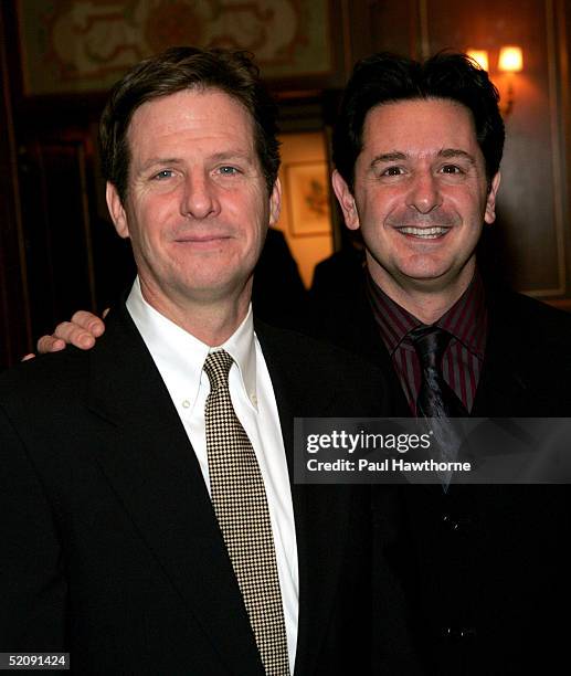 Actors Martin Moran and Evan Papas attend the Drama League's salute to Betty Comden and Adolph Green at the Pierre Hotel on January 31, 2005 in New...