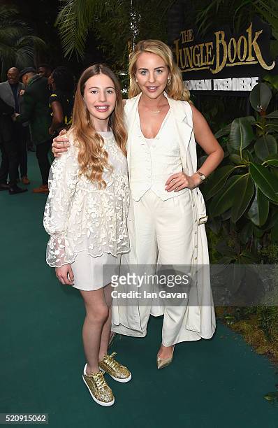 Lydia Bright and Romana Bright attend the European Premiere of "The Jungle Book" at BFI IMAX on April 13, 2016 in London, England.
