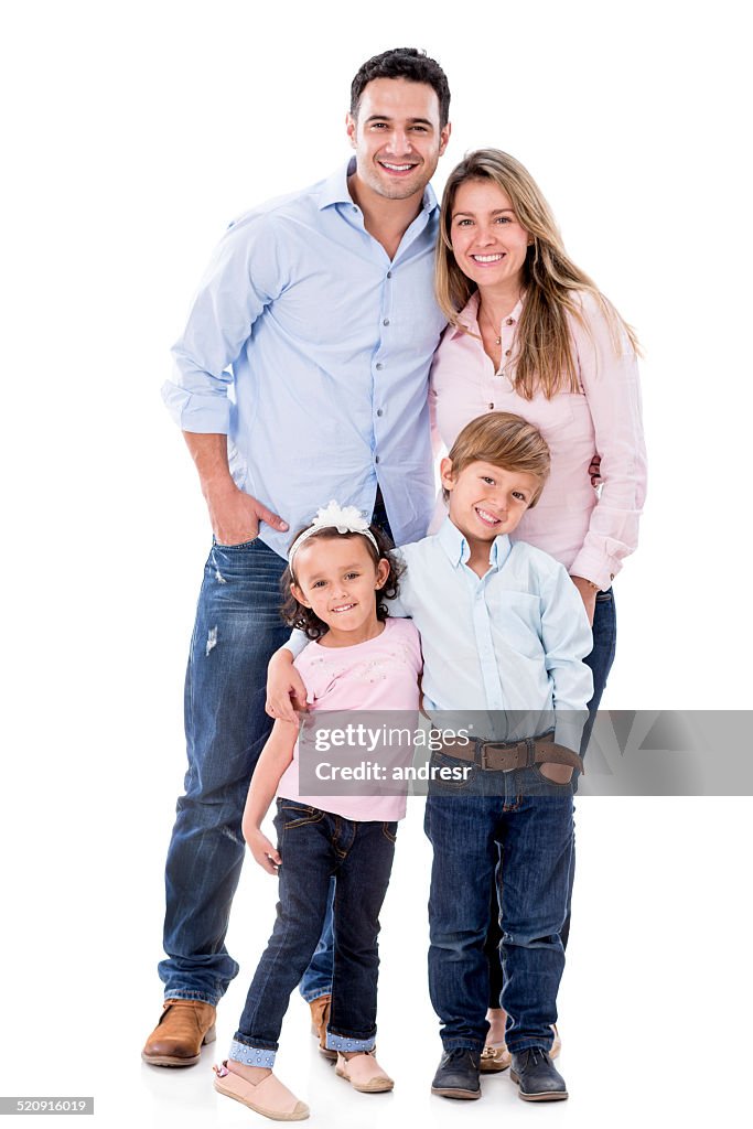 Happy family smiling