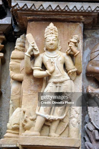 sculpture khajuraho lord vishnu, madhya pradesh, india, asia - khajuraho stock pictures, royalty-free photos & images