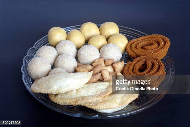 homemade diwali sweets in bowl mumbai maharashtra - maharashtra foto e immagini stock