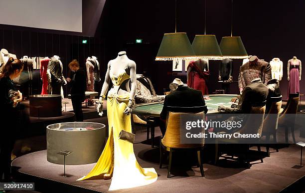 Scene from the James Bond film "Casino Royale" is displayed as part of an exhibition dedicated to James Bond 007 "The Designing 007: Fifty Years of...