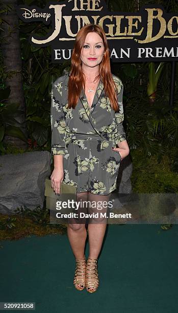Arielle Free arrives for the European Premiere of "The Jungle Book" at BFI IMAX on April 13, 2016 in London, England.