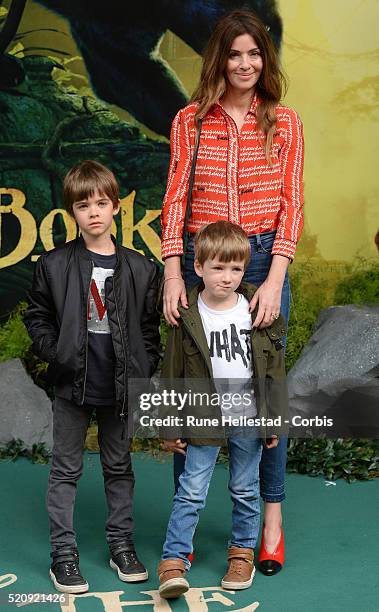 Sara MacDonald, Donovan MacDonald and Sonny MacDonald attend the premiere of The Jungle Book at BFI IMAX on April 13, 2016 in London, England.
