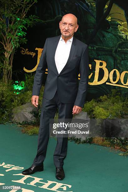 Ben Kingsley attend the UK Premiere of "The Jungle Book"at BFI IMAX on April 13, 2016 in London, England.