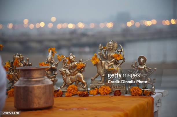 goddess durga in kumbh mela festival at uttar pradesh, india - allahabad imagens e fotografias de stock