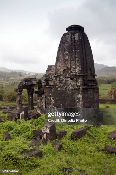 ruin vaishnav temple anjaneri, nashik, maharashtra, india, asia - nashik stock pictures, royalty-free photos & images