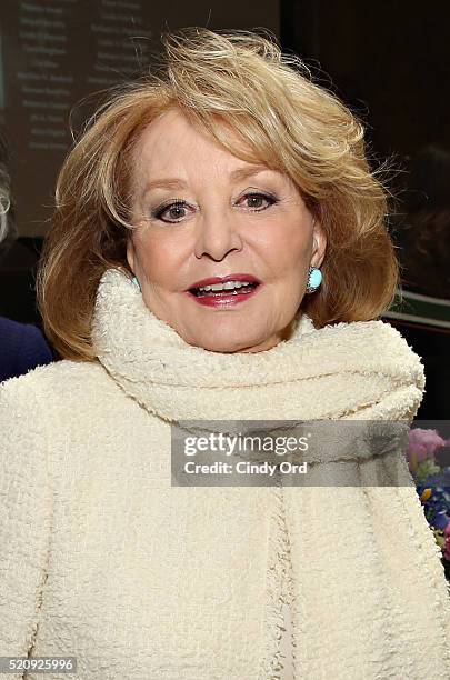 Personality Barbara Walters attends the New York Public Library Lunch 2016: A New York State of Mind at The New York Public Library - Stephen A....