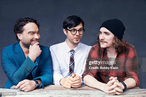 Actors Johnny Galecki and Kyle Gallner with Director Bobby Miller, "The Master Cleanse" are photographed for The Wrap on March 13, 2016 in Austin,...