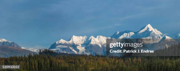 panorama of chugach mountains - foresta nazionale di chugach foto e immagini stock