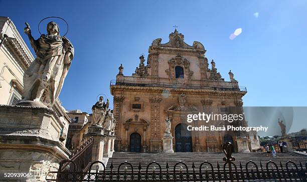 staircase of church of san pietro, modica, sicily - modica sicily stock pictures, royalty-free photos & images