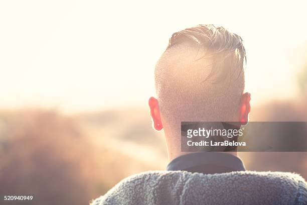 shaven human head  on nape - nape of neck stock pictures, royalty-free photos & images