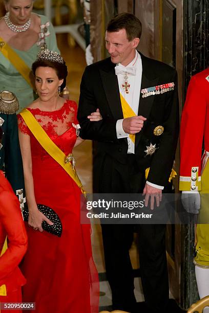 Prince Joachim and Princess Marie of Denmark attend a State Banquet at Fredensborg Palace on the first day of a State visit of the President of The...