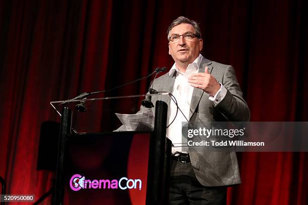 David McIntosh, Vice President Sony Digital Cinema 4K speaks onstage during CinemaCon and 20th Century Fox Present From Passion to the Big Screen:...