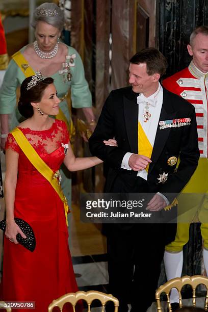 Prince Joachim, and Princess Marie of Denmark attend a State Banquet at Fredensborg Palace on the first day of a State visit of the President of The...