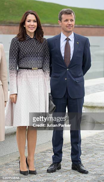 Crown Princess Mary and Crown Prince Frederik of Denmark during a visit to Kronberg Castle, and the M/S Maritime Museum of Denmark, during the State...