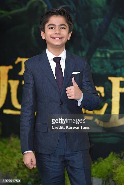Neel Sethi arrives for the European premiere of "The Jungle Book" at BFI IMAX on April 13, 2016 in London, England.