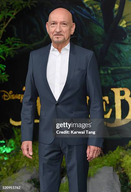Sir Ben Kingsley arrives for the European premiere of "The Jungle Book" at BFI IMAX on April 13, 2016 in London, England.