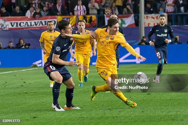 Lionel Messi of Barcelona during the UEFA Champions League quarter final, second leg match between Club Atletico de Madrid and FC Barcelona at the...