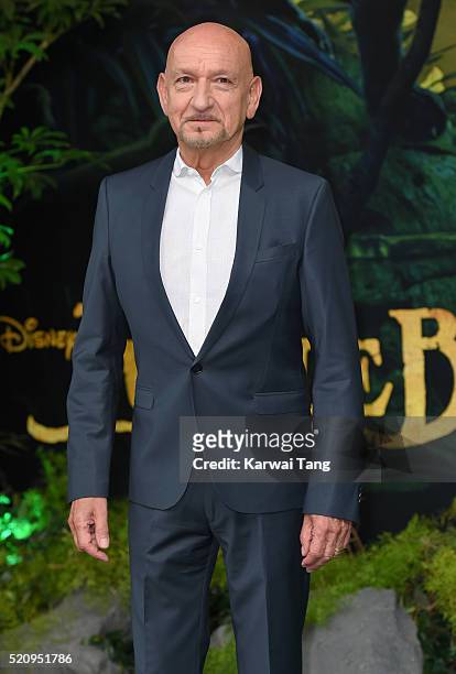 Sir Ben Kingsley arrives for the European premiere of "The Jungle Book" at BFI IMAX on April 13, 2016 in London, England.