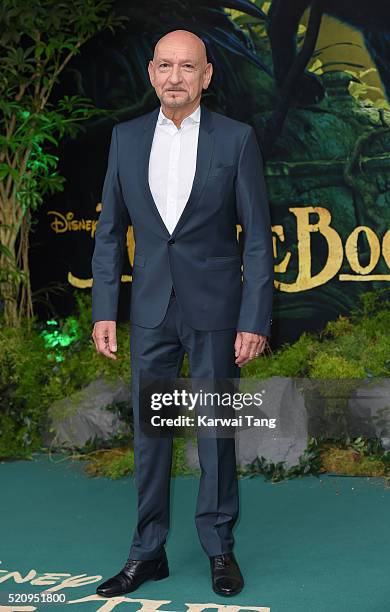 Sir Ben Kingsley arrives for the European premiere of "The Jungle Book" at BFI IMAX on April 13, 2016 in London, England.