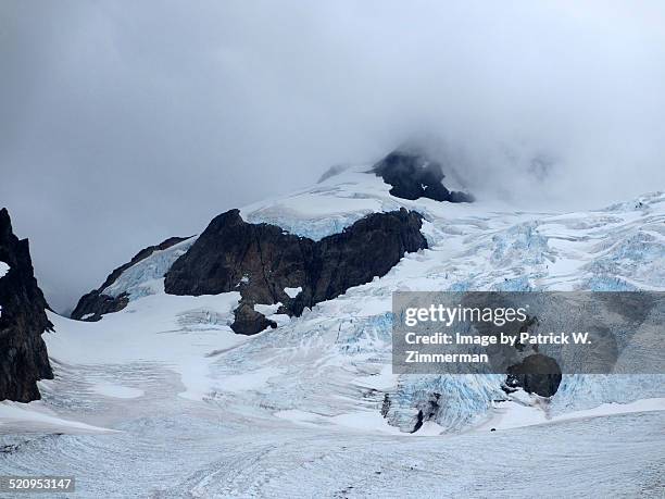 blue glacier closeup - mount-olympus-olympic-national-park stock pictures, royalty-free photos & images
