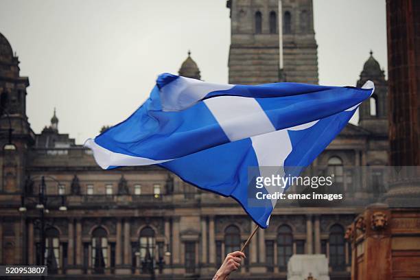 scotland flag - referéndum sobre la independencia escocesa 2014 fotografías e imágenes de stock